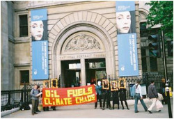 London Rising Tide at the NPG, June 2003, (note natty banner-matching picture frames!)